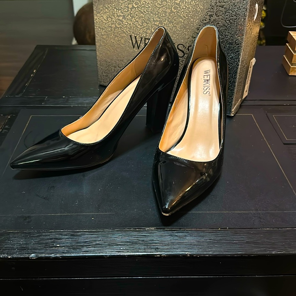 Wetkiss Black Patent 12 Pumps